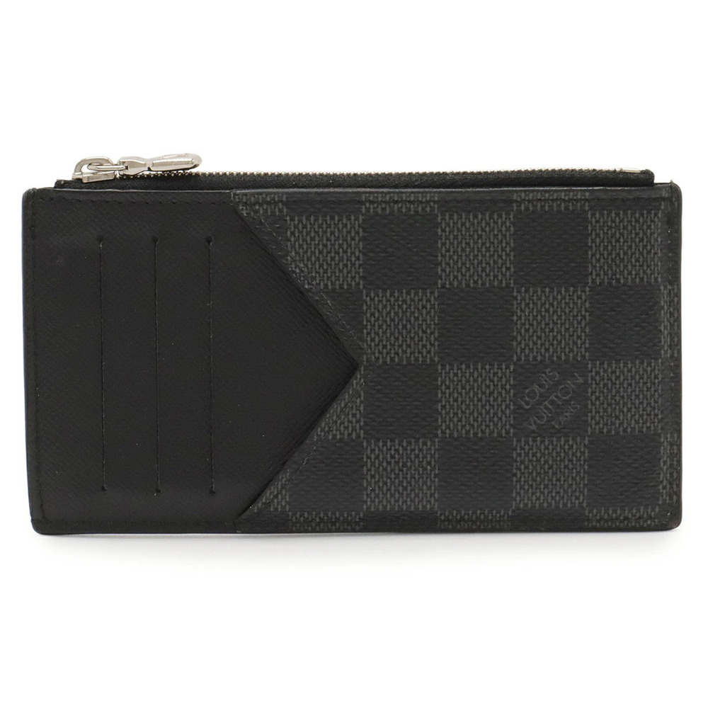 LOUIS VUITTON Damier Graphite Black Coin Card Case Change Purse
